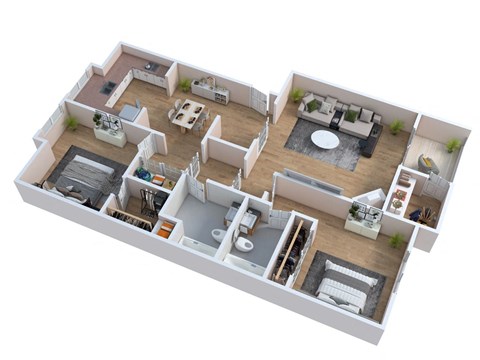 a floor plan of a house with a bedroom and a living room